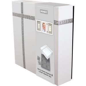 Conj. moldura tripla, impressão manual branca e caixa de memória (Gift Set Triple frame white handprint and memory box) - Image 3